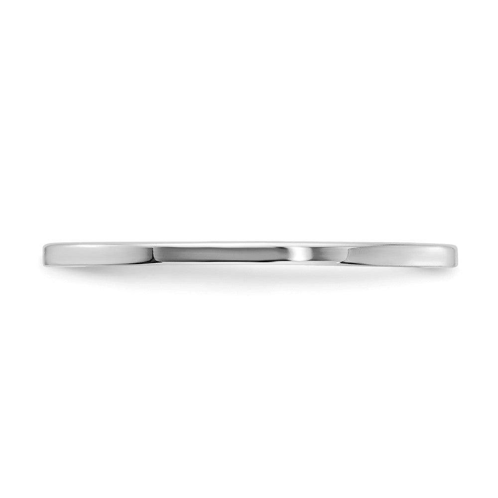 10K White Gold 1.2mm Flat Stackable Wedding Band, Size: 10