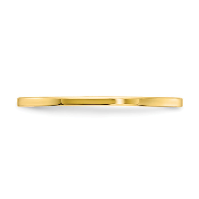 10k Yellow Gold Gold 1.2mm Flat Stackable Wedding Band, Size: 8