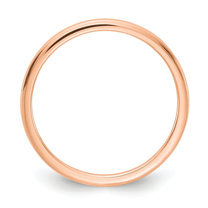 10K Rose Gold 1.2mm Half Round Stackable Wedding Band, Size: 8.5