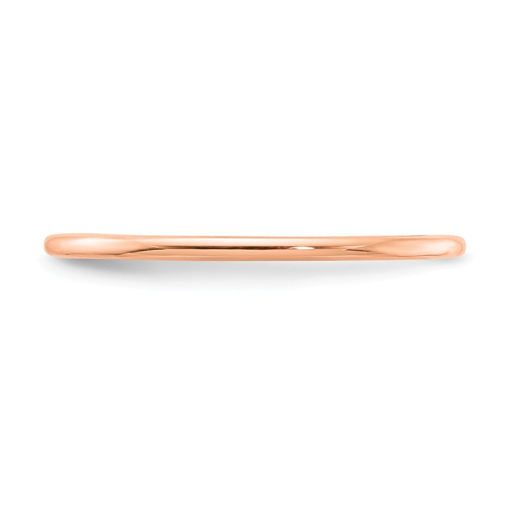 10K Rose Gold 1.2mm Half Round Stackable Wedding Band, Size: 10