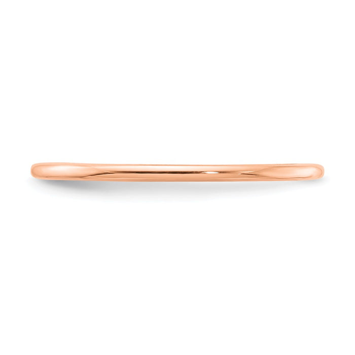 10K Rose Gold 1.2mm Half Round Stackable Wedding Band, Size: 7