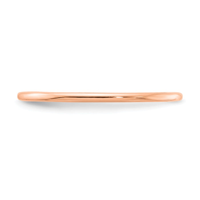 10K Rose Gold 1.2mm Half Round Stackable Wedding Band, Size: 5.5