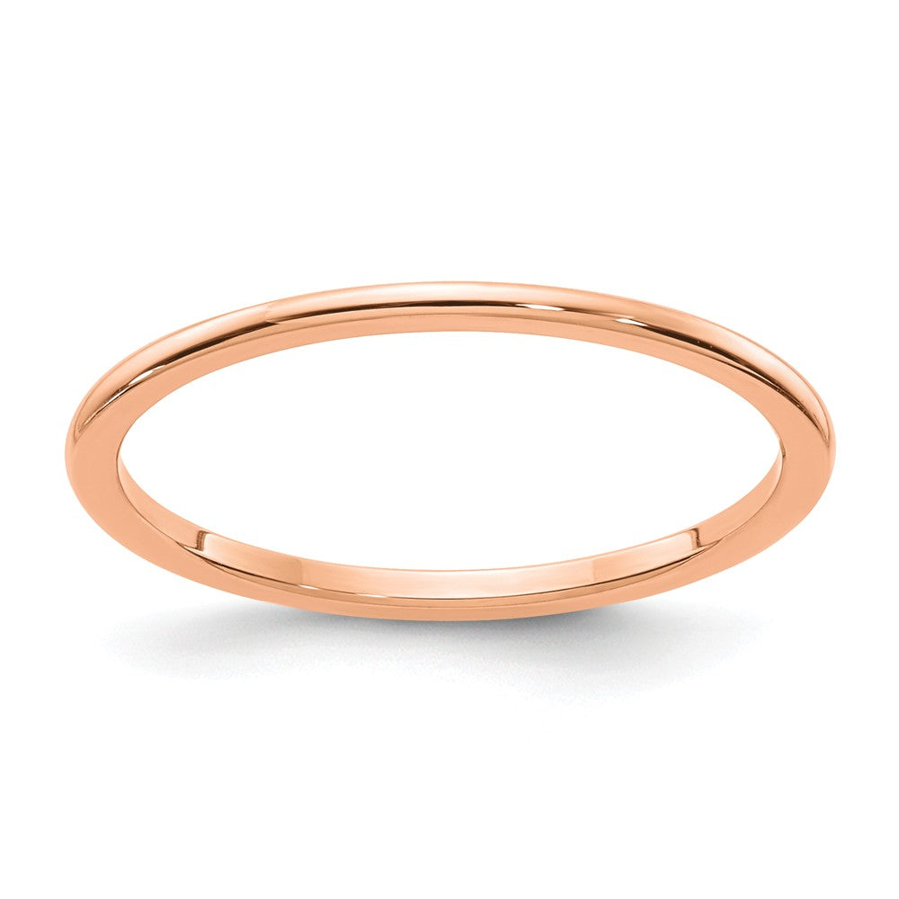 10K Rose Gold 1.2mm Half Round Stackable Wedding Band, Size: 5