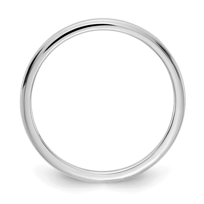 10K White Gold 1.2mm Half Round Stackable Wedding Band, Size: 5