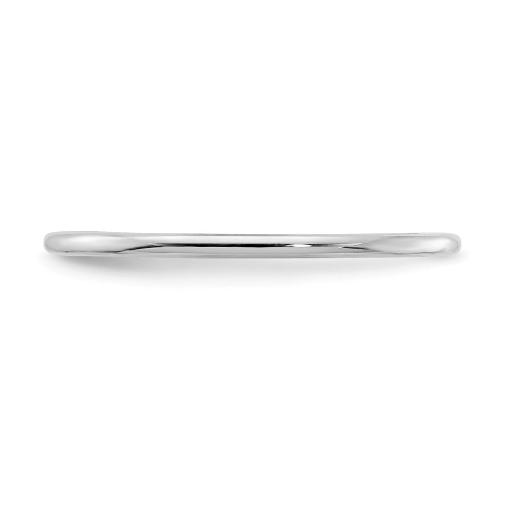10K White Gold 1.2mm Half Round Stackable Wedding Band, Size: 4