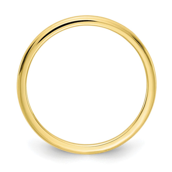 10k Yellow Gold Gold 1.2mm Half Round Stackable Wedding Band, Size: 10