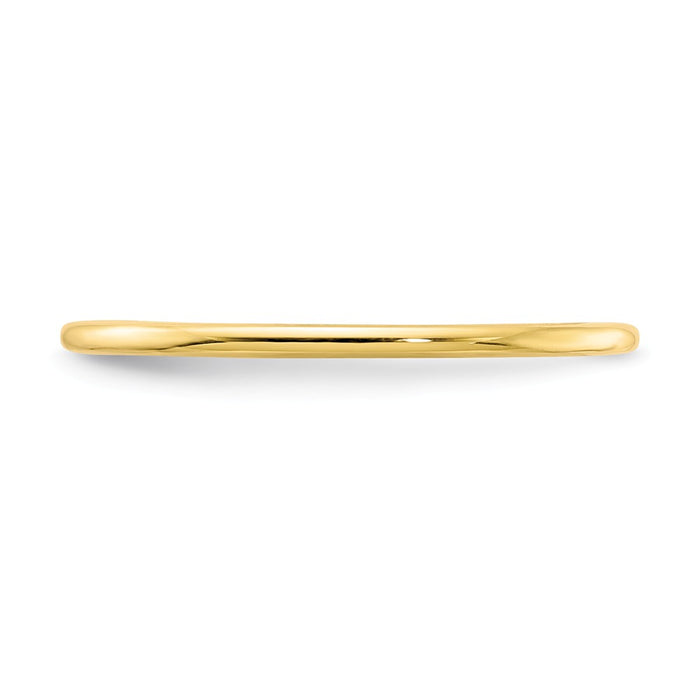 10k Yellow Gold Gold 1.2mm Half Round Stackable Wedding Band, Size: 7.5