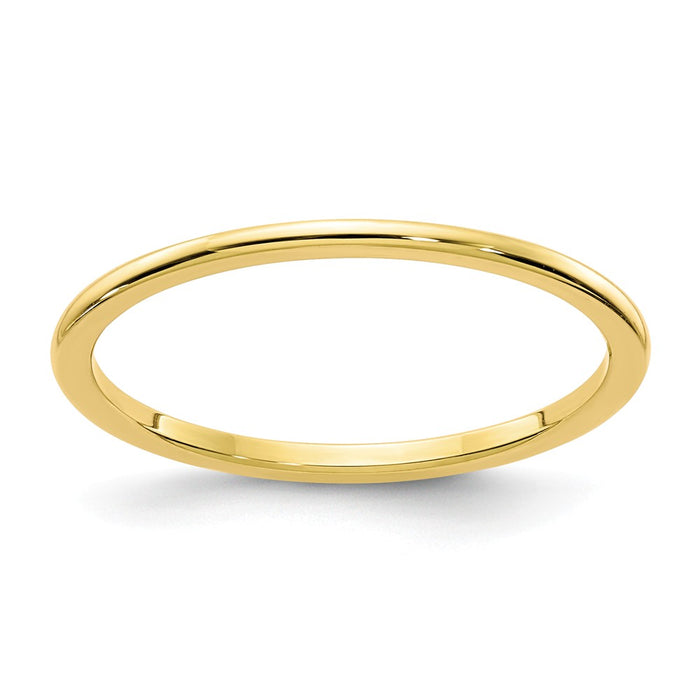 10k Yellow Gold Gold 1.2mm Half Round Stackable Wedding Band, Size: 8