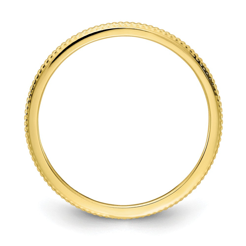 10k Yellow Gold Gold 1.2mm Bead Stackable Wedding Band, Size: 6