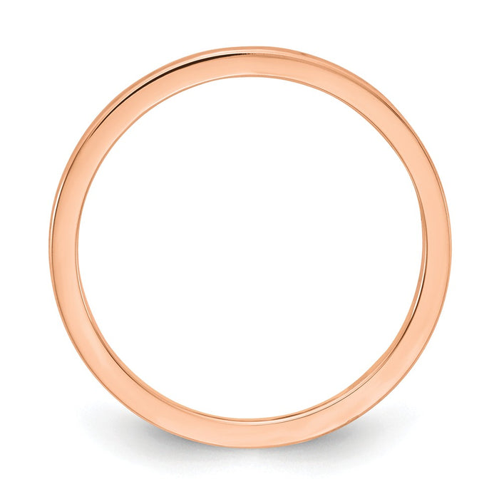 10K Rose Gold 1.2mm Criss-Cross Pattern stackable Wedding Band, Size: 10