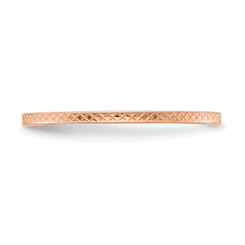 10K Rose Gold 1.2mm Criss-Cross Pattern stackable Wedding Band, Size: 5