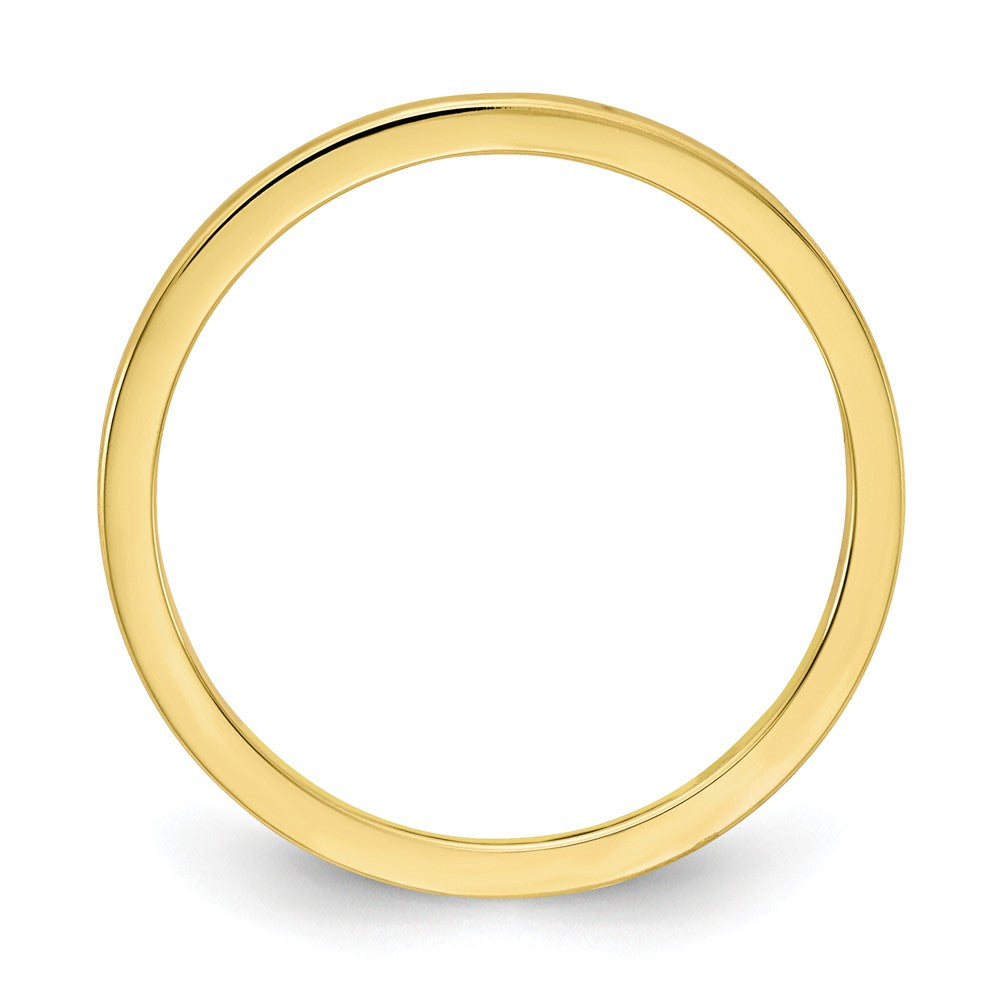 10k Yellow Gold Gold 1.2mm Criss-Cross Pattern Stackable Wedding Band, Size: 9