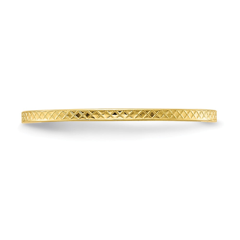 10k Yellow Gold Gold 1.2mm Criss-Cross Pattern Stackable Wedding Band, Size: 8