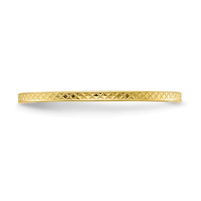 10k Yellow Gold Gold 1.2mm Criss-Cross Pattern Stackable Wedding Band, Size: 8.5