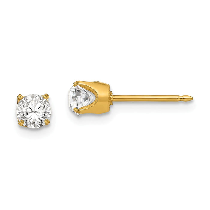 Inverness 24k Plated 5mm Austrian Crystal Earrings, 5mm x 5mm