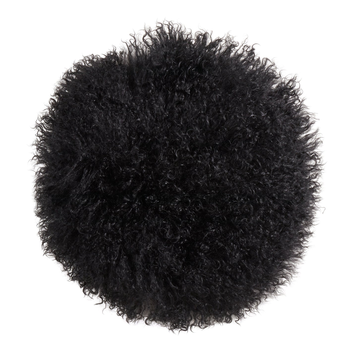 Genuine Mongolian Fur Pillows, Poly Filled, 16" Round