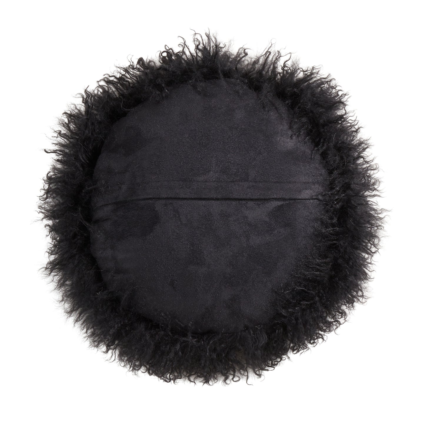 Genuine Mongolian Fur Pillows, Poly Filled, 16" Round