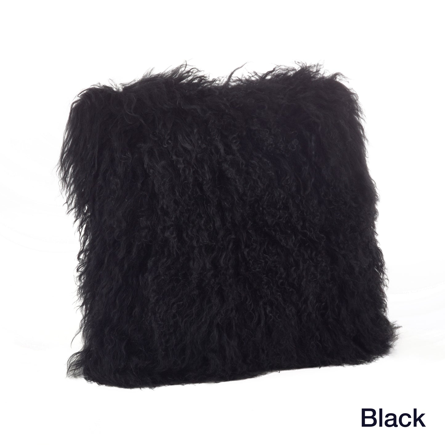 Genuine Mongolian Fur Pillows, Poly Filled, 16" Square