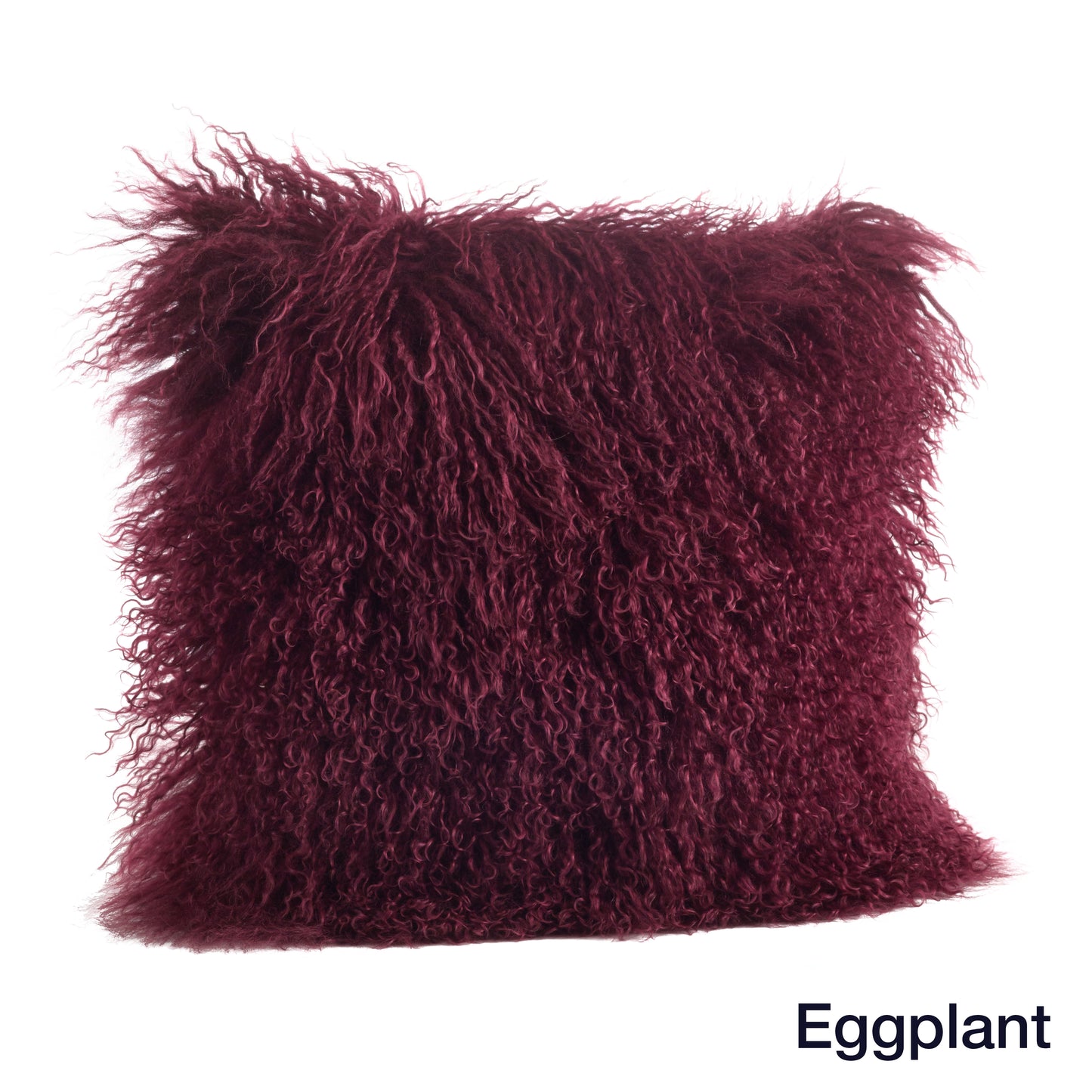 Genuine Mongolian Fur Pillows, Poly Filled, 16" Square