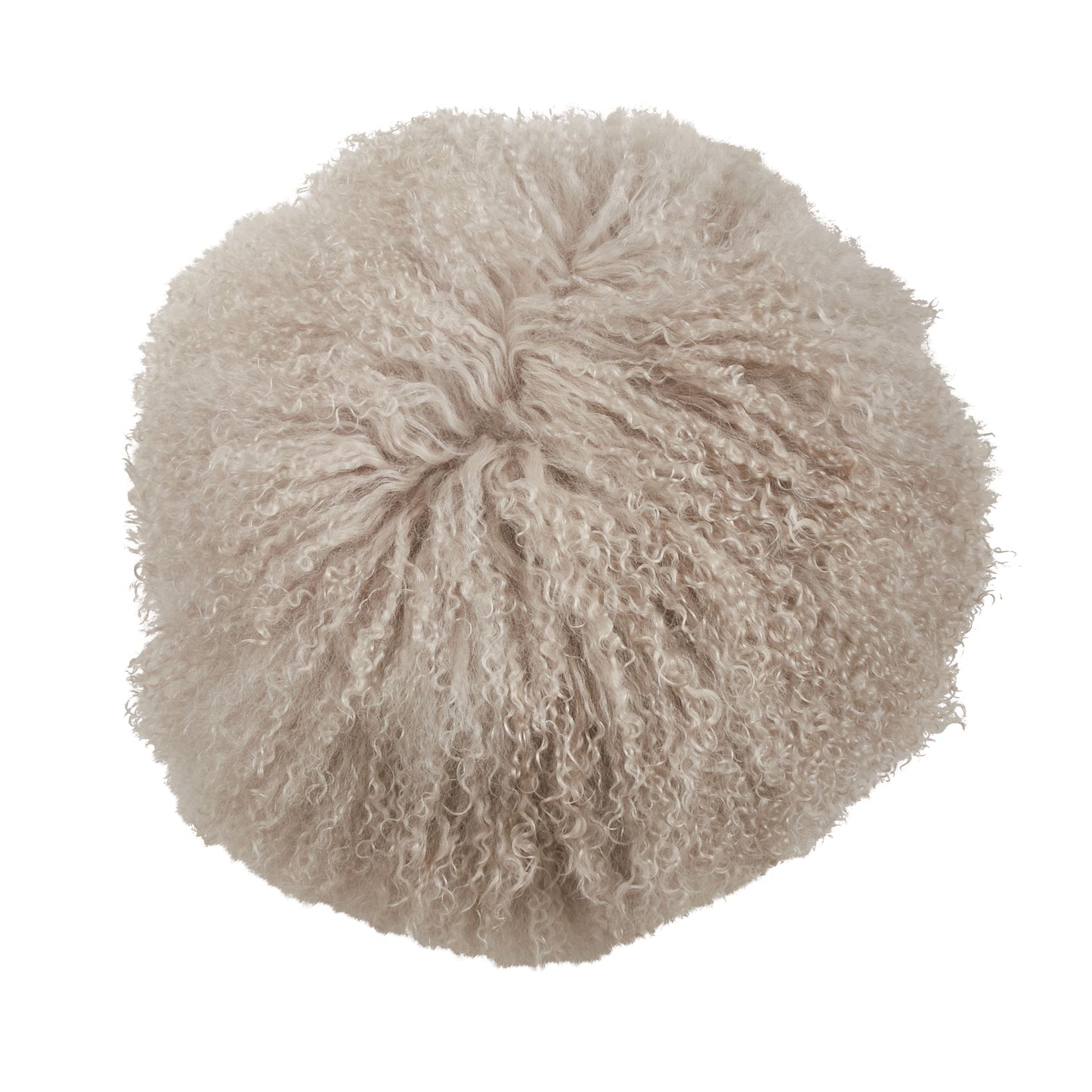 Genuine Mongolian Fur Pillows, Poly Filled, 16" Round