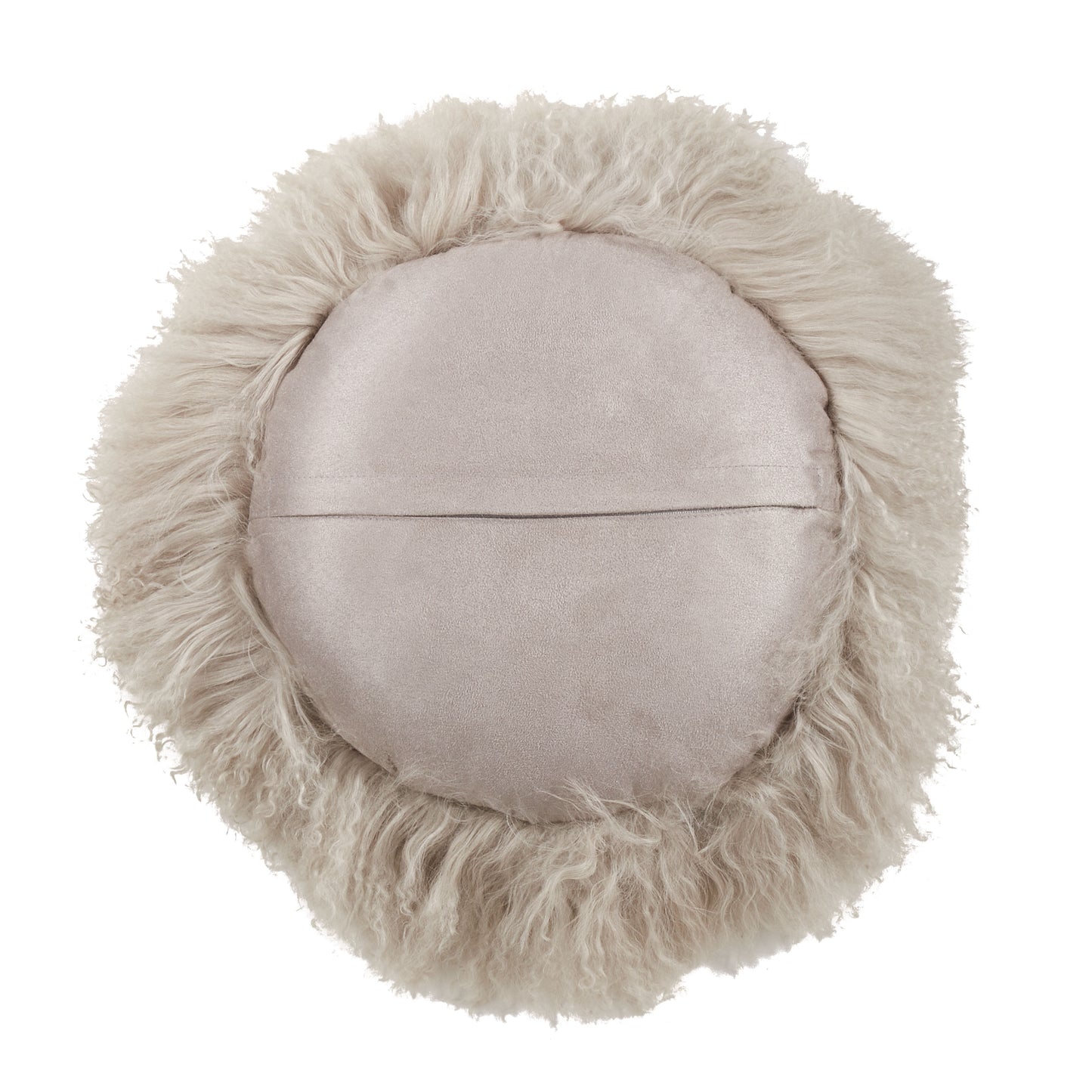 Genuine Mongolian Fur Pillows, Poly Filled, 16" Round