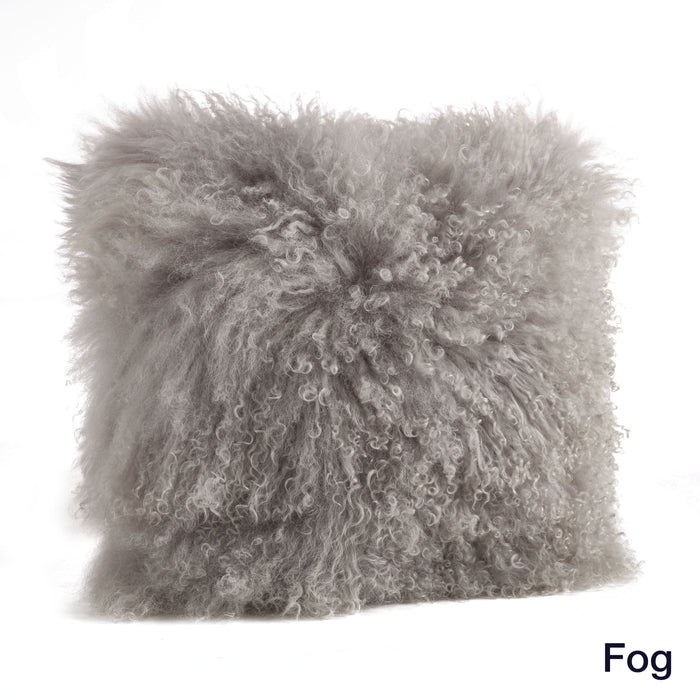 Genuine Mongolian Fur Pillows, Poly Filled, 20" Square