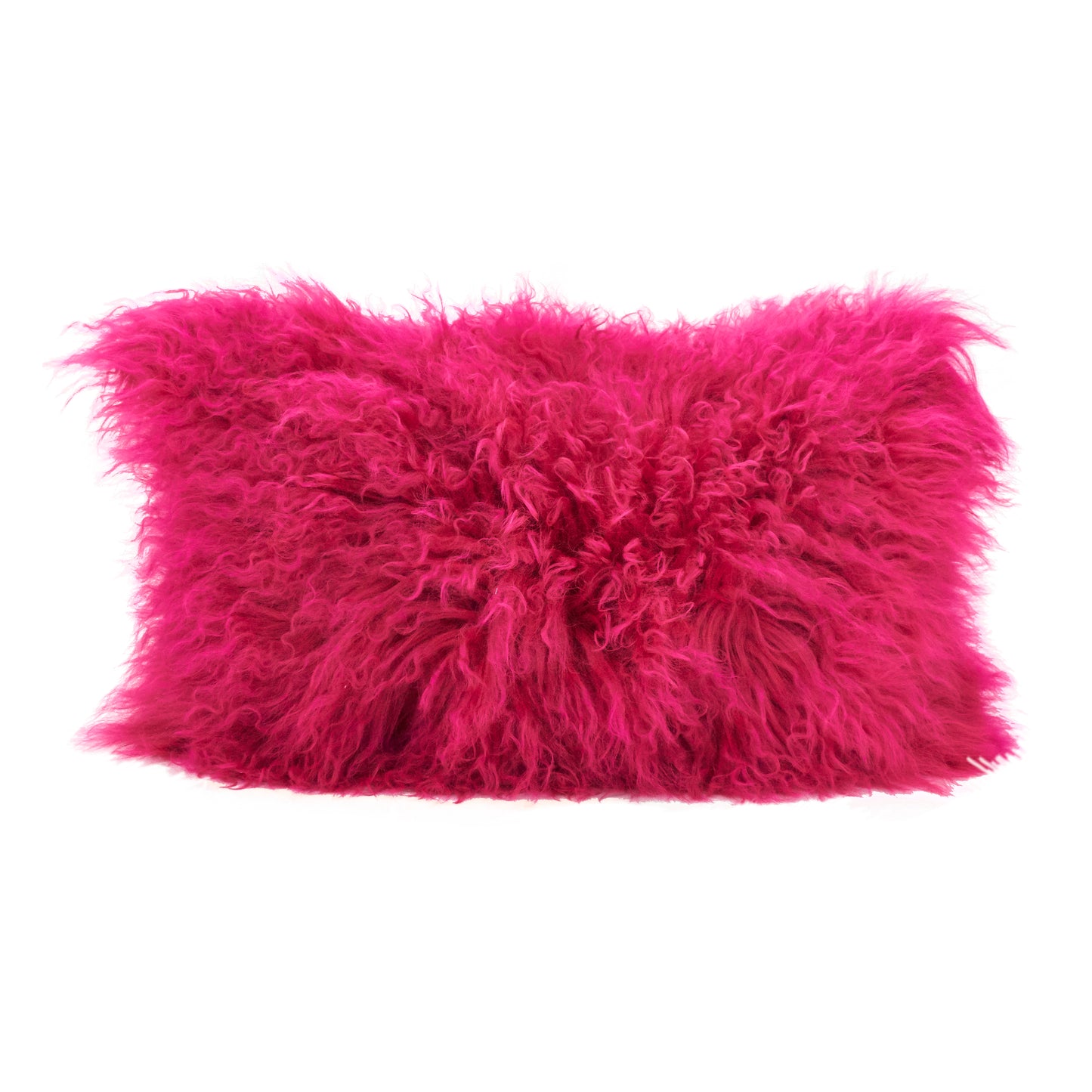 Genuine Mongolian Fur Pillows, Poly Filled, 12x20 inches