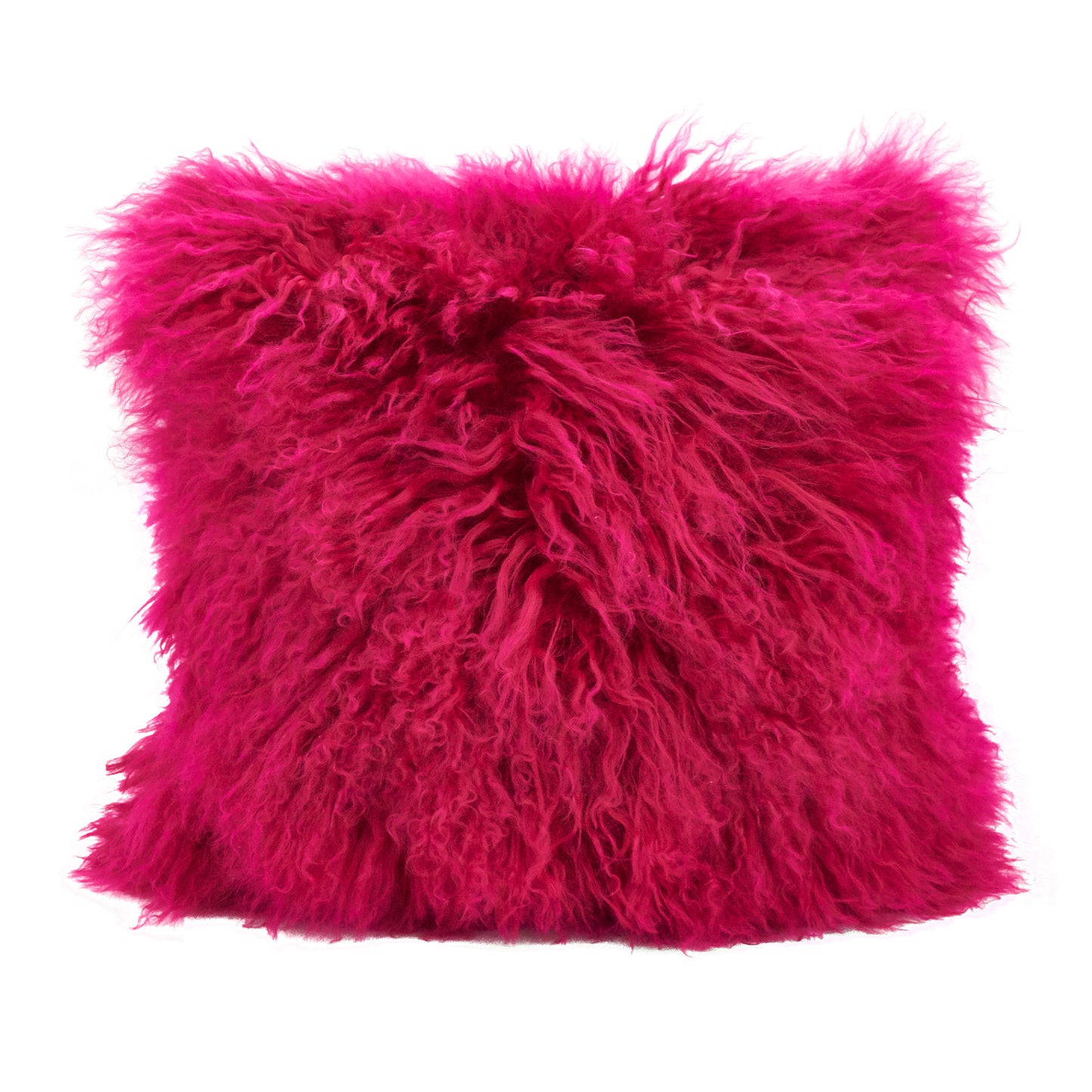 Genuine Mongolian Fur Pillows, Poly Filled, 20" Square