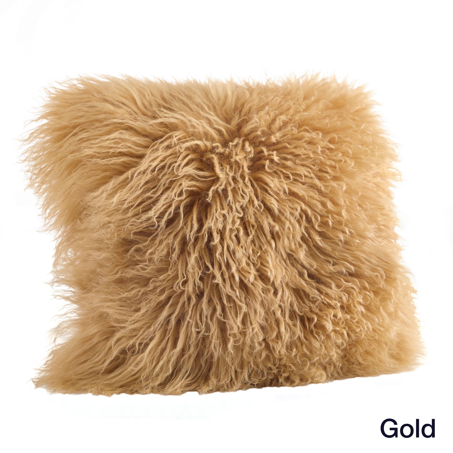 Genuine Mongolian Fur Pillows, Poly Filled, 16" Square