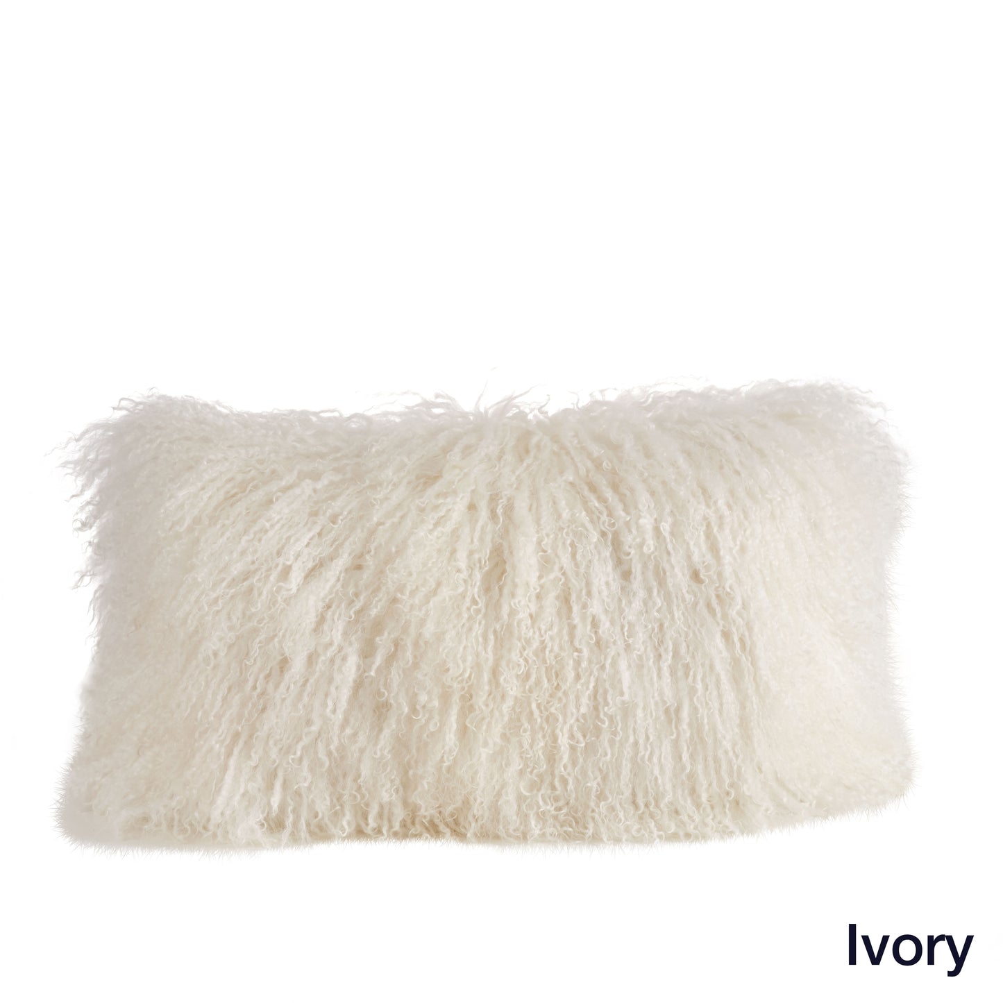 Genuine Mongolian Fur Pillows, Poly Filled, 12x20 inches