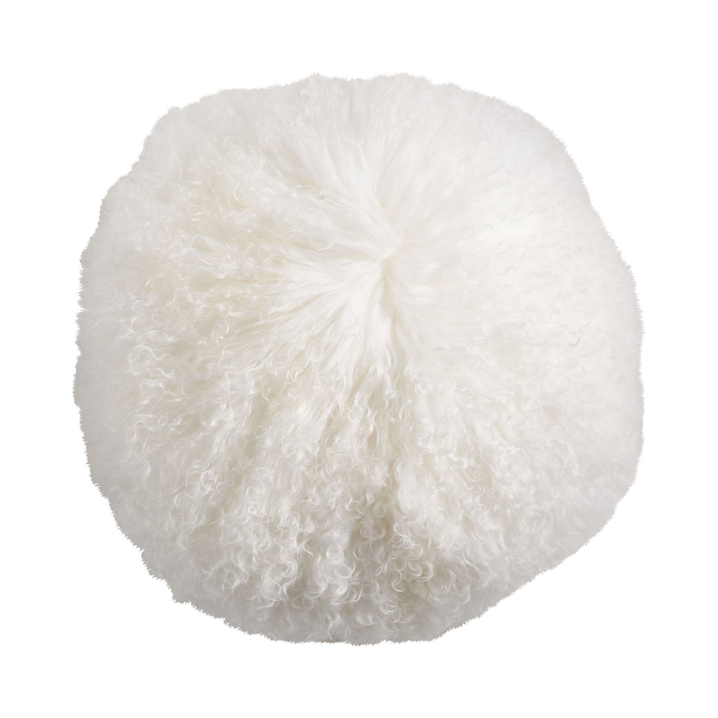 Genuine Mongolian Fur Pillows, Poly Filled, 16" Round