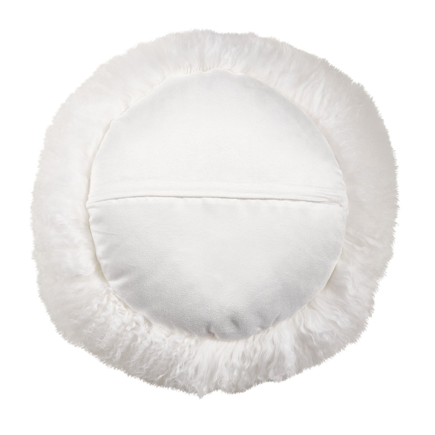 Genuine Mongolian Fur Pillows, Poly Filled, 16" Round