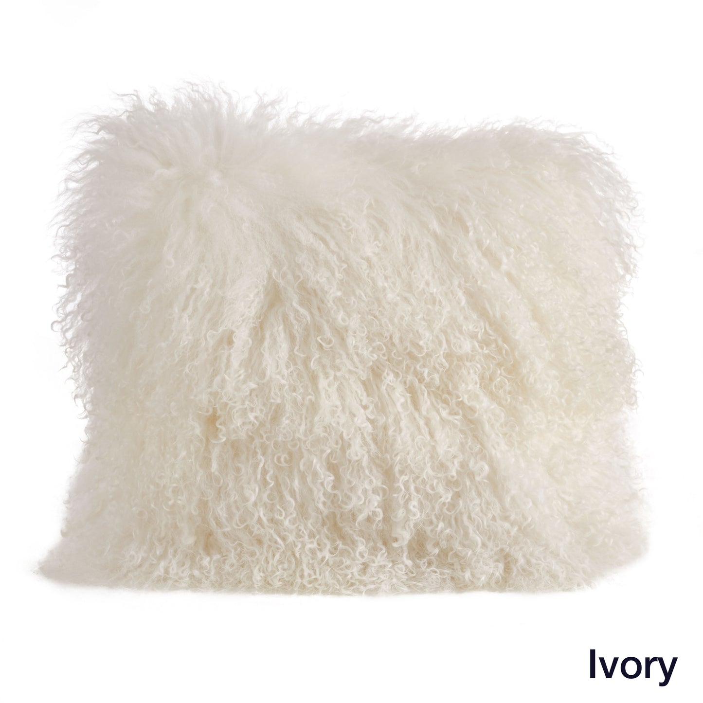 Genuine Mongolian Fur Pillows, Poly Filled, 16" Square