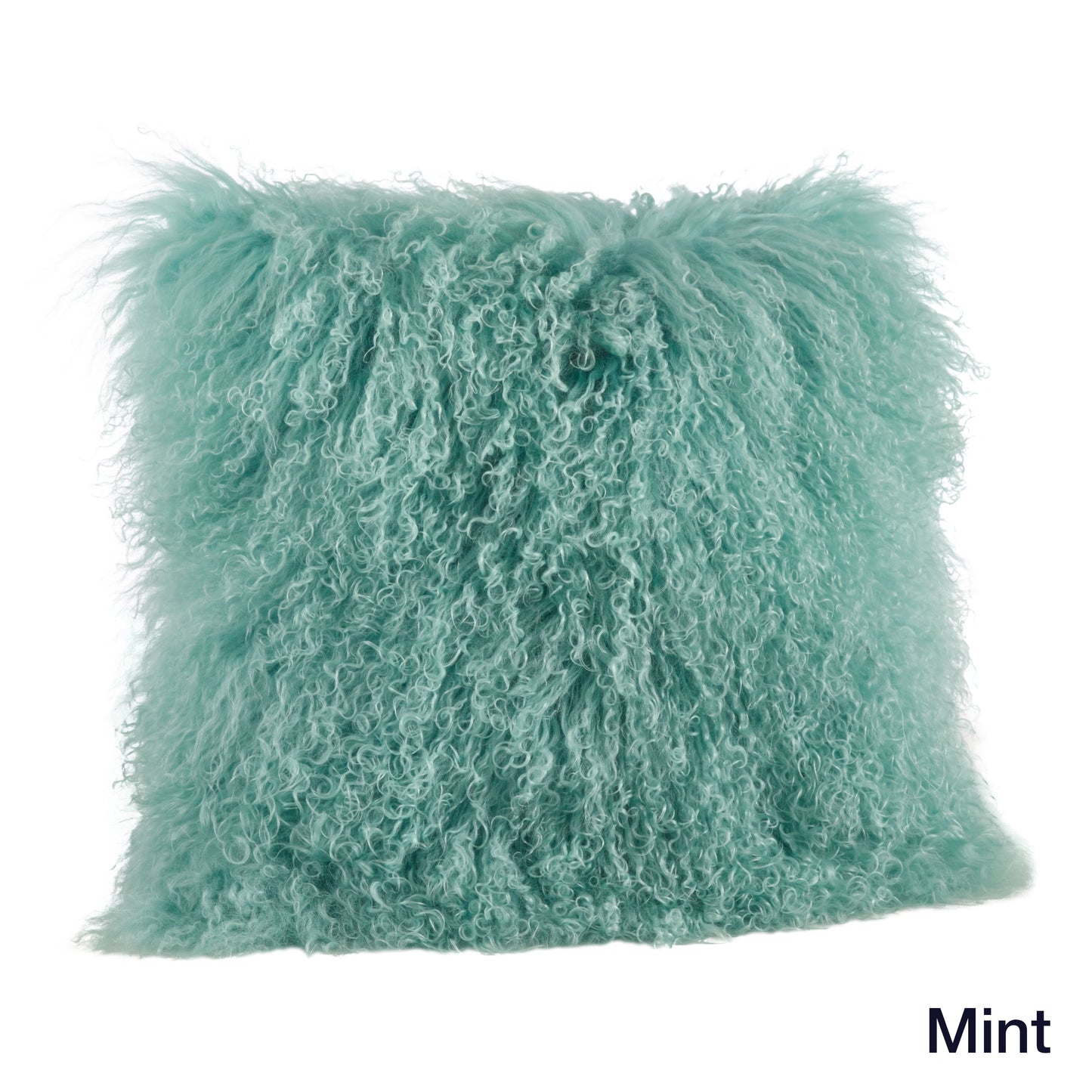 Genuine Mongolian Fur Pillows, Poly Filled, 16" Square
