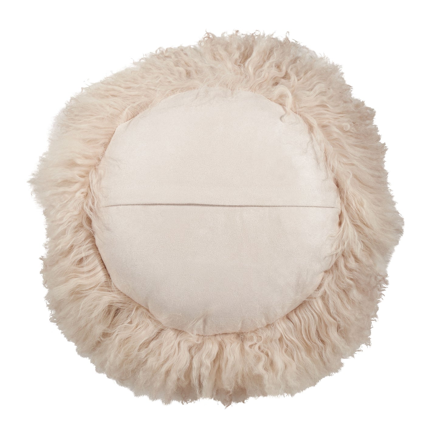 Genuine Mongolian Fur Pillows, Poly Filled, 16" Round