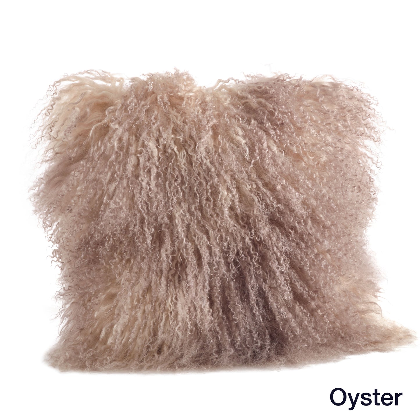 Genuine Mongolian Fur Pillows, Poly Filled, 16" Square