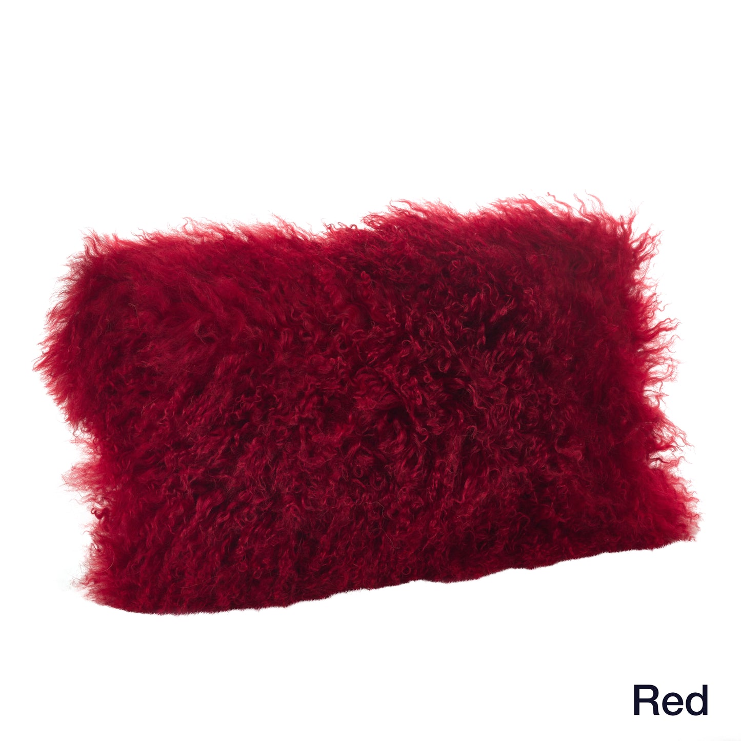 Genuine Mongolian Fur Pillows, Poly Filled, 12x20 inches