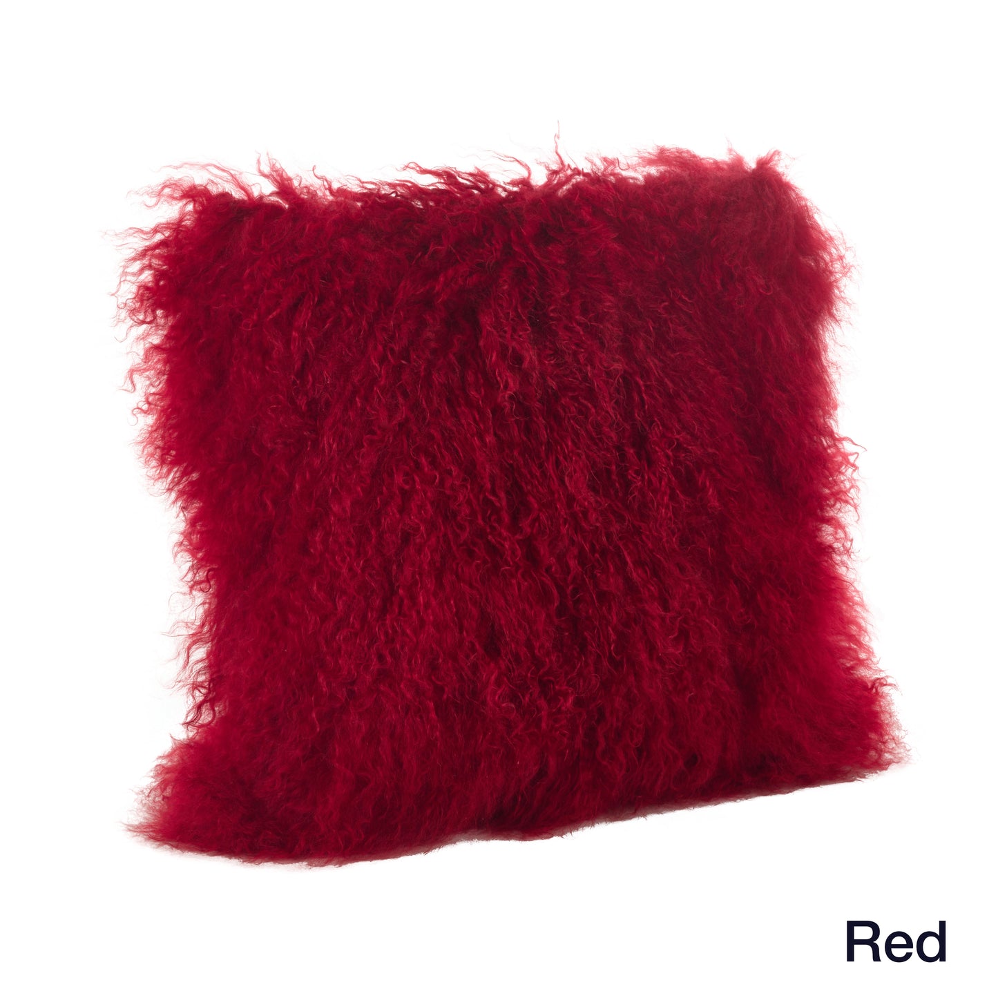 Genuine Mongolian Fur Pillows, Poly Filled, 16" Square