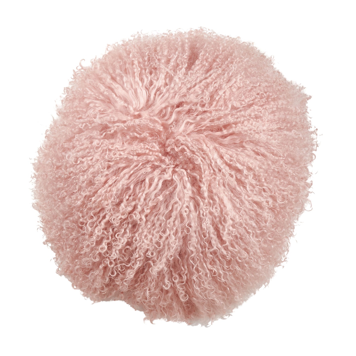 Genuine Mongolian Fur Pillows, Poly Filled, 16" Round