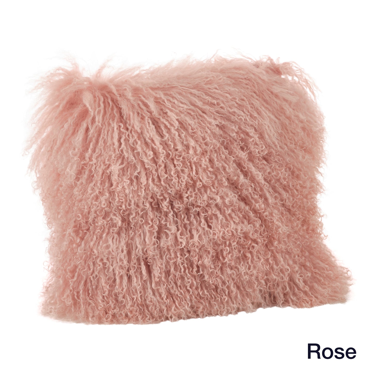 Genuine Mongolian Fur Pillows, Poly Filled, 16" Square