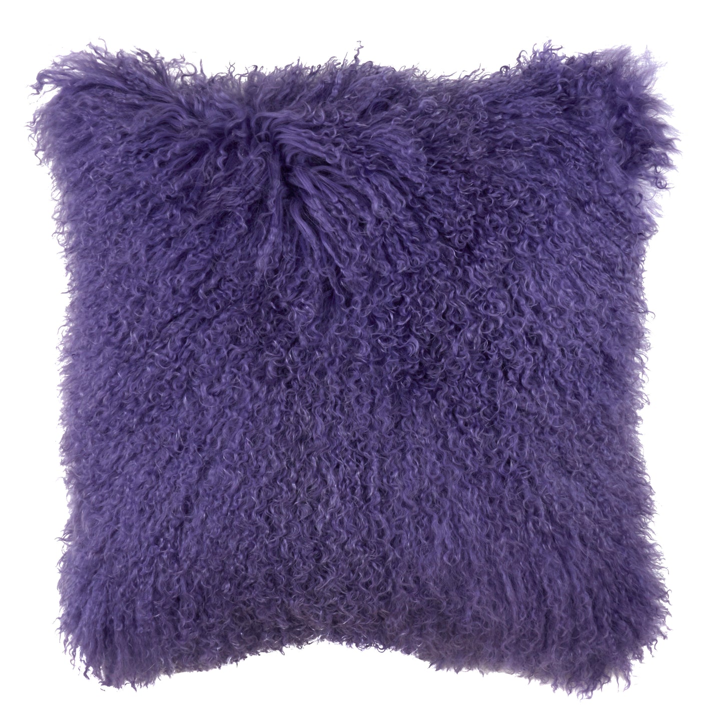 Genuine Mongolian Fur Pillows, Poly Filled, 16" Square