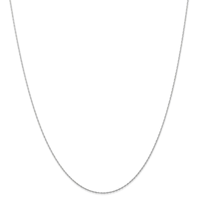 Million Charms 14k White Gold, Necklace Chain, .5 mm Carded Cable Rope Chain, Chain Length: 13 inches
