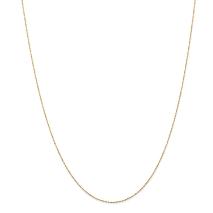 Million Charms 14k Yellow Gold, Necklace Chain, .5 mm Cable Rope Chain (CARDED), Chain Length: 13 inches