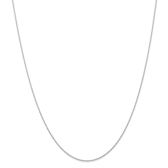 Million Charms 14k White Gold, Necklace Chain, .6 mm Carded Cable Rope Chain, Chain Length: 16 inches