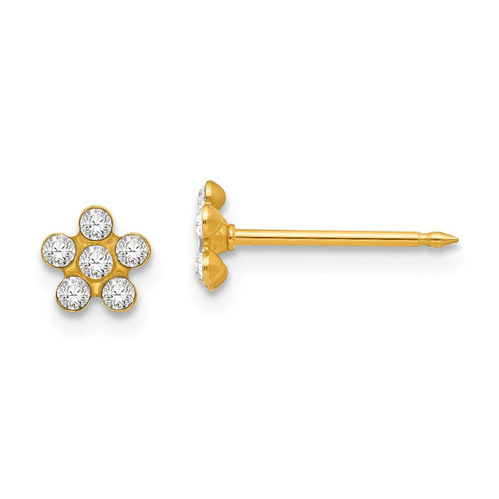 Inverness 14k Yellow Gold April Crystal Birthstone Earrings, 5mm x 5mm