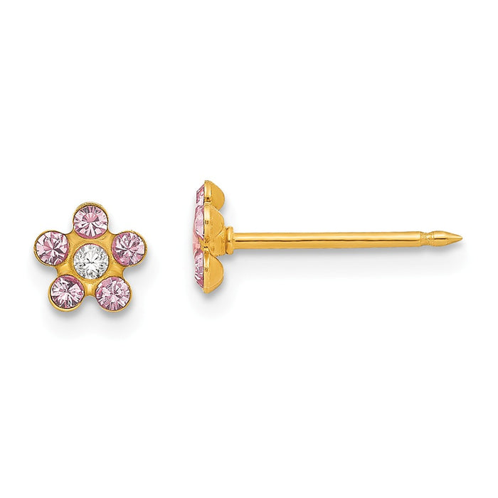 Inverness 14k Yellow Gold June Crystal Birthstone Earrings, 5mm x 5mm