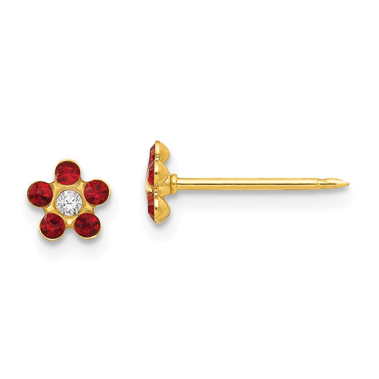 Inverness 14k Yellow Gold July Crystal Birthstone Earrings, 5mm x 5mm