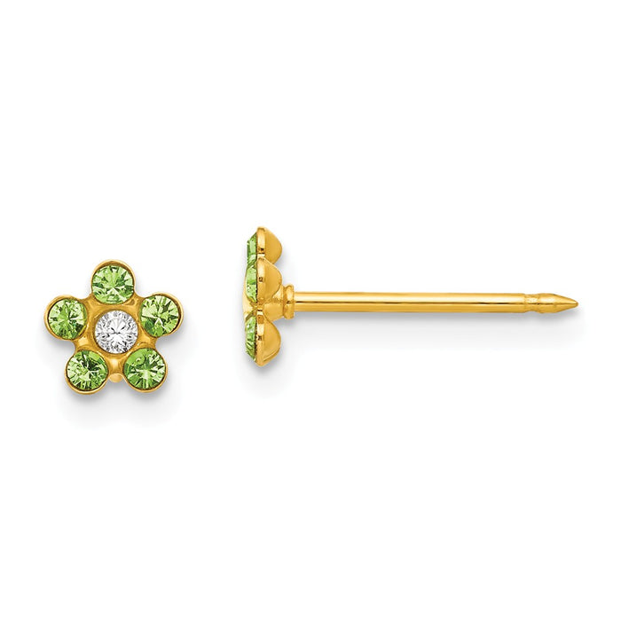 Inverness 14k Yellow Gold August Crystal Birthstone Earrings, 5mm x 5mm