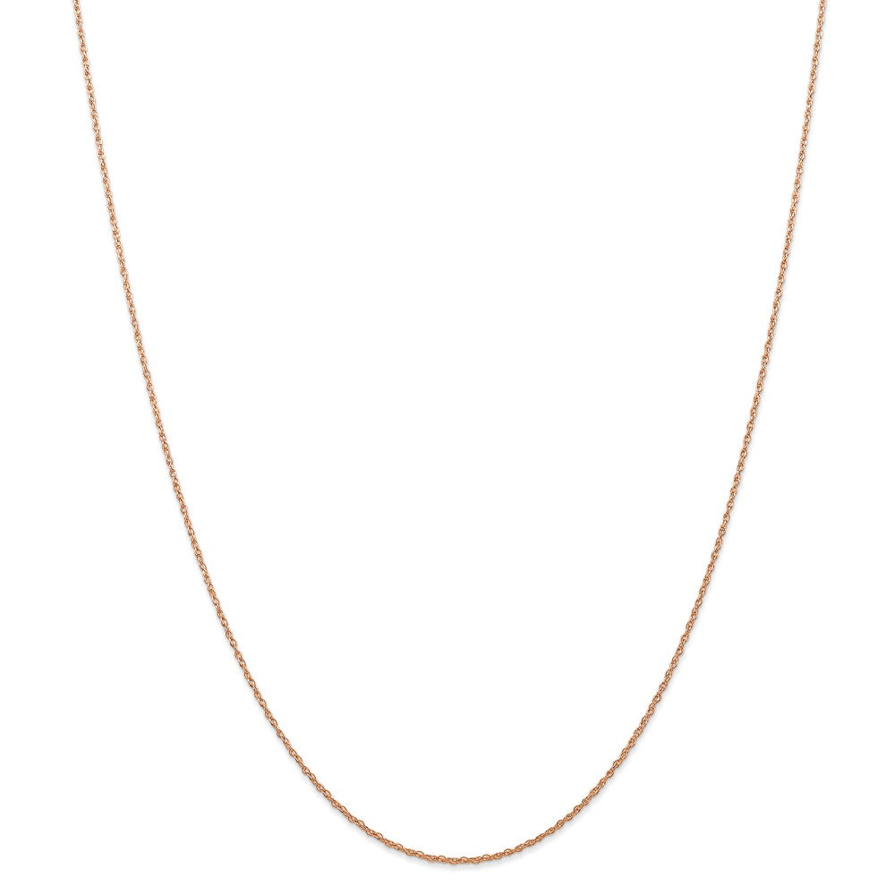 Million Charms 14k Rose Gold, Necklace Chain, .7 mm Carded Cable Rope Chain, Chain Length: 16 inches