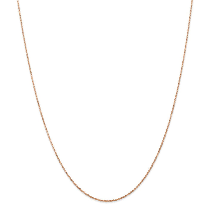 Million Charms 14k Rose Gold, Necklace Chain, .7 mm Carded Cable Rope Chain, Chain Length: 18 inches